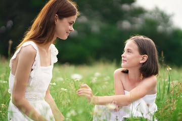 mother and daughter in the park