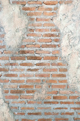 brick wall; vintage, rough and grunge  bare brick