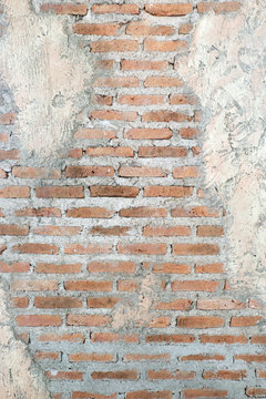 brick wall; vintage, rough and grunge  bare brick