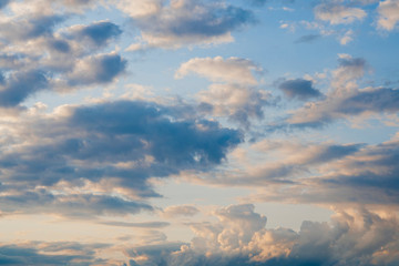 Fototapeta na wymiar Sunset sky with clouds background