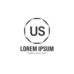 US Letter Logo Design. Creative Modern US Letters Icon Illustration