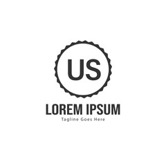 US Letter Logo Design. Creative Modern US Letters Icon Illustration