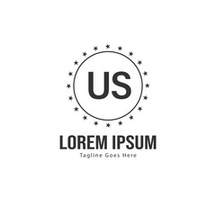 US Letter Logo Design. Creative Modern US Letters Icon Illustration