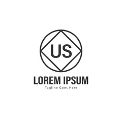 US Letter Logo Design. Creative Modern US Letters Icon Illustration