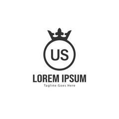 US Letter Logo Design. Creative Modern US Letters Icon Illustration