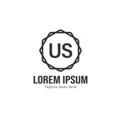 US Letter Logo Design. Creative Modern US Letters Icon Illustration