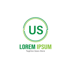 US Letter Logo Design. Creative Modern US Letters Icon Illustration