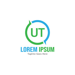 UT Letter Logo Design. Creative Modern UT Letters Icon Illustration