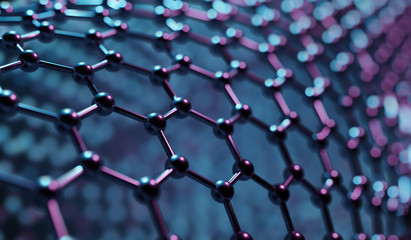 Structure of hexagonal nano material. Nanotechnology concept. Ab - obrazy, fototapety, plakaty
