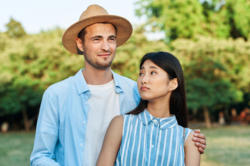 happy couple in the park