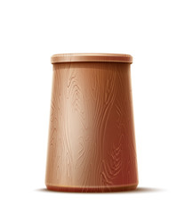 Vector 3d wooden cup for painting tools