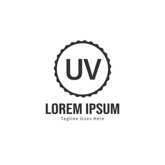 UV Letter Logo Design. Creative Modern UV Letters Icon Illustration