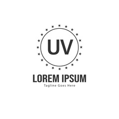 UV Letter Logo Design. Creative Modern UV Letters Icon Illustration