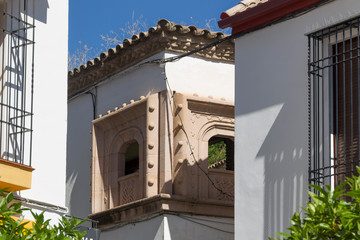 Historic facades in the old town of Cordoba