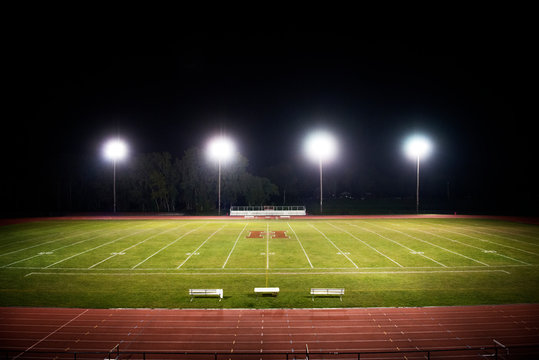 View of empty stadium at night
