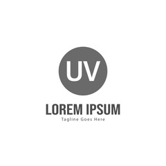 UV Letter Logo Design. Creative Modern UV Letters Icon Illustration