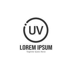 UV Letter Logo Design. Creative Modern UV Letters Icon Illustration