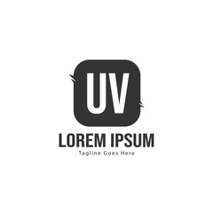 UV Letter Logo Design. Creative Modern UV Letters Icon Illustration