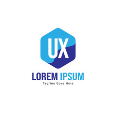 UX Letter Logo Design. Creative Modern UX Letters Icon Illustration