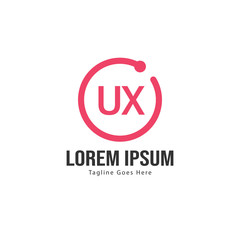 UX Letter Logo Design. Creative Modern UX Letters Icon Illustration