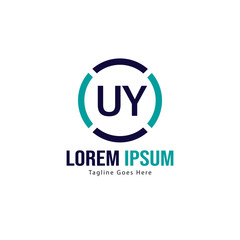 UY Letter Logo Design. Creative Modern UY Letters Icon Illustration