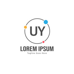 UY Letter Logo Design. Creative Modern UY Letters Icon Illustration