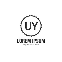 Fototapeta premium UY Letter Logo Design. Creative Modern UY Letters Icon Illustration