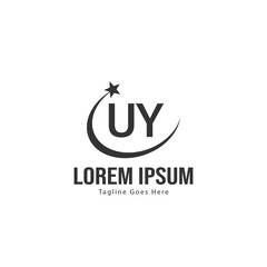 Fototapeta premium UY Letter Logo Design. Creative Modern UY Letters Icon Illustration