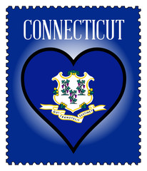 Love Connecticut Flag Postage Stamp