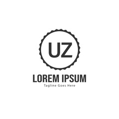 UZ Letter Logo Design. Creative Modern UZ Letters Icon Illustration