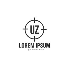 UZ Letter Logo Design. Creative Modern UZ Letters Icon Illustration