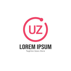 UZ Letter Logo Design. Creative Modern UZ Letters Icon Illustration