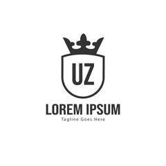 UZ Letter Logo Design. Creative Modern UZ Letters Icon Illustration