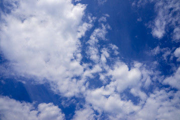 clear blue sky with plain white cloud with space for text background