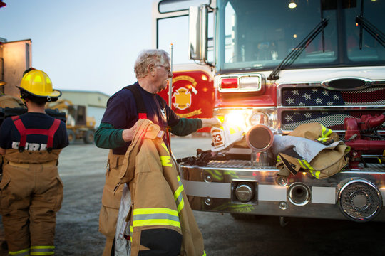 Firefighter at work