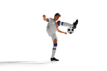 Soccer players isolated on white.