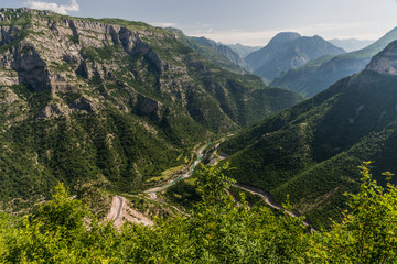 Albania, SH20 road leading across the mountains