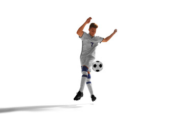 Fototapeta na wymiar Soccer players isolated on white.