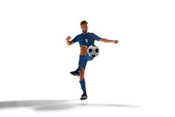 Soccer players isolated on white.