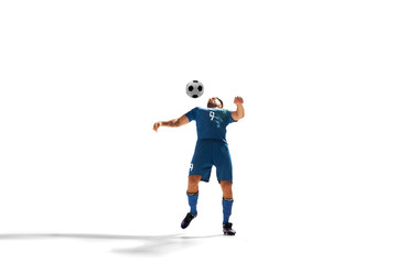 Soccer players isolated on white.