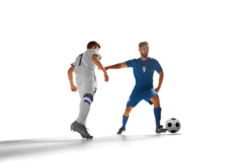 Fototapeta na wymiar Soccer players isolated on white.