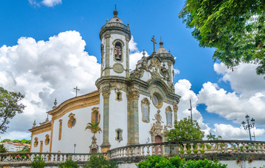 Fototapeta na wymiar Sao Francisco de Assis Church in Sao Joao Del Rei, Minas Gerais, Brazil