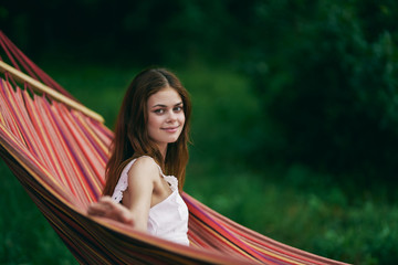 portrait of young woman in park