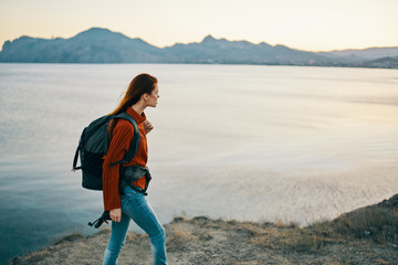 woman walking on the beach