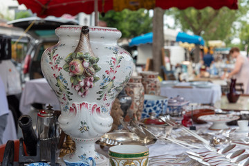 Porcelain vase on flea market