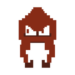 Videogame pixelated enemy isolated icon
