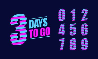 Number 1, 2, 3, 4, 5, 6, 7, 8, 9, 10 of days left to go Collection badges sale landing page banner