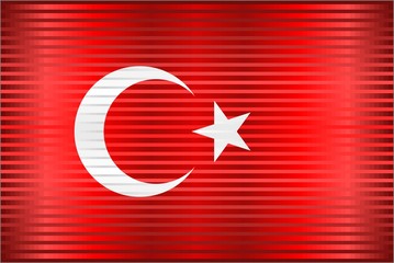 Obraz premium Shiny Grunge flag of the Turkey - Illustration, Three dimensional flag of Turkey