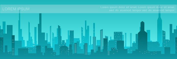 Flat City Silhouette Background