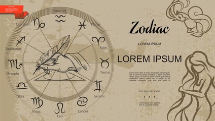 Hand Drawn Astrology And Zodiac Template